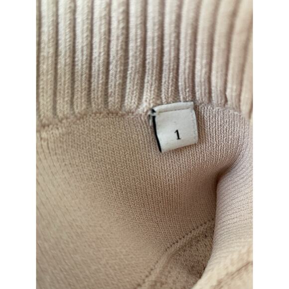 Sandro Paris Top Women Sz 1/S Shirt Ophelia Criss Cross Eyelet Stretch Knit Pink - Picture 12 of 13